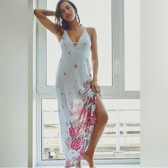 Free People Dresses & Skirts - Free People Get To You Floral Maxi Sundress In Hydrangea Combo Size XS